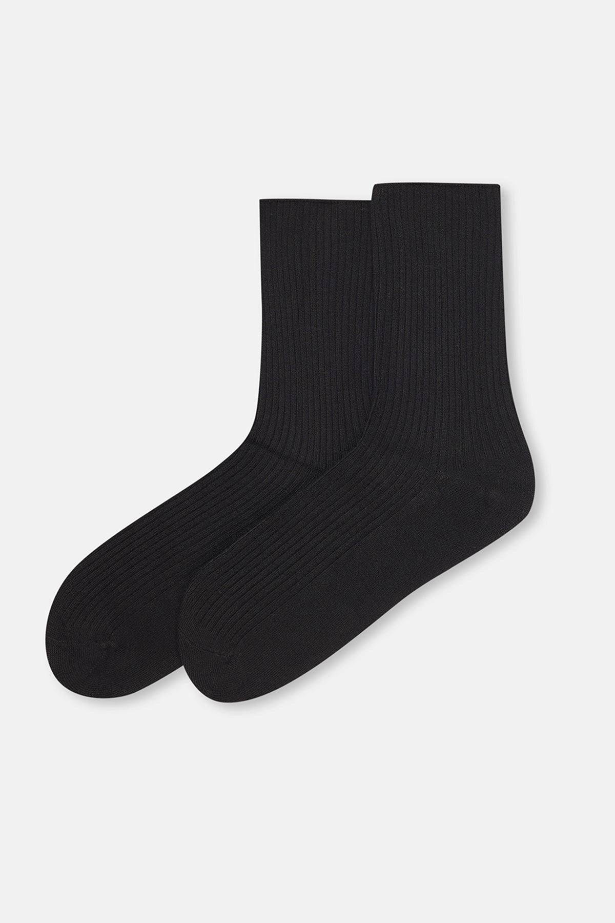 Bordo-Siyah Kadın 2'li Rıb Bambu Çorap