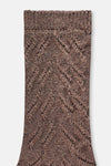 Koyu Kahve Kadın Pamuklu Buğday Örgü Desen Çorap