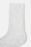 Gri Kadın Örgü Desenli Cosy Çorap