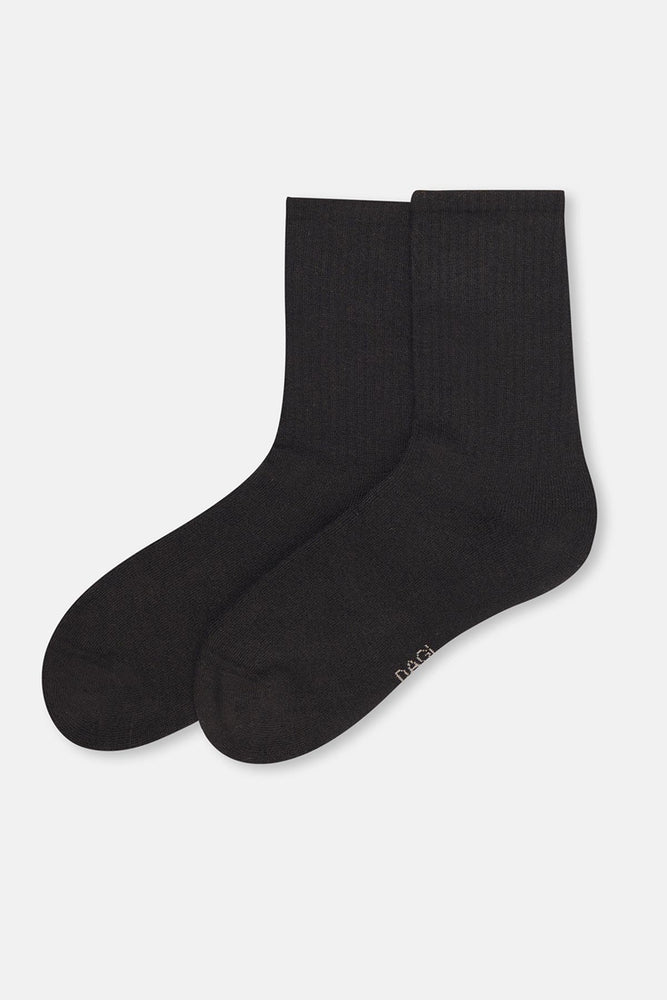 Siyah Kadın Pamuklu Havlu Spor Çorap