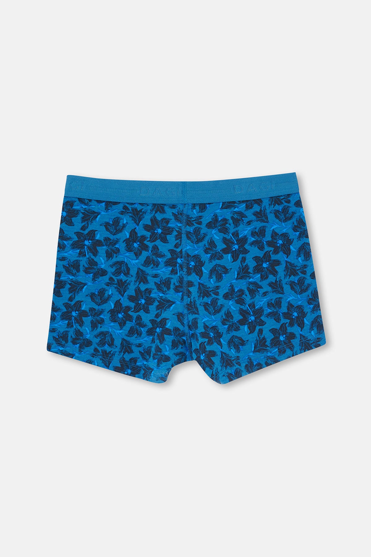 Mavi-Siyah 5210 3'lü Desenli Pamuk Boxer