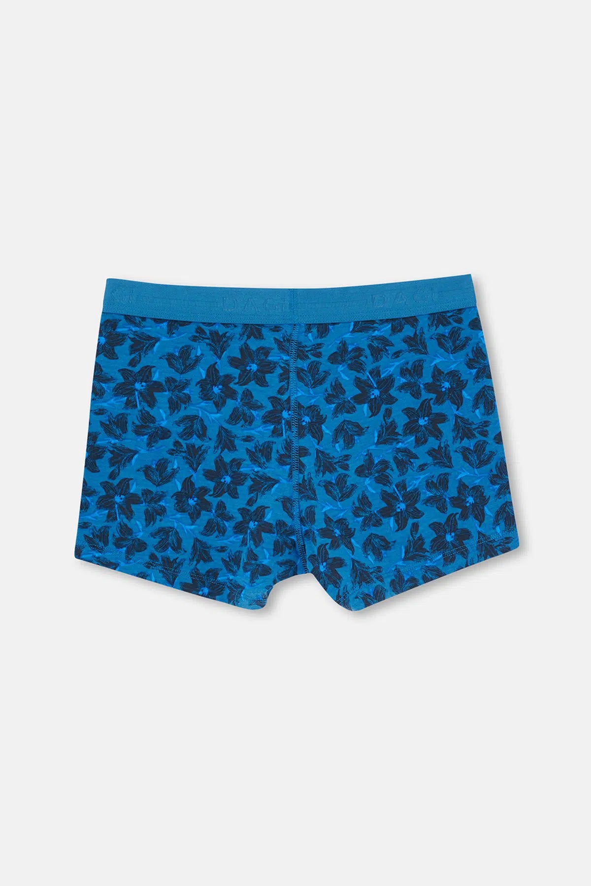 Mavi-Siyah 3'lü Desenli Pamuk Boxer
