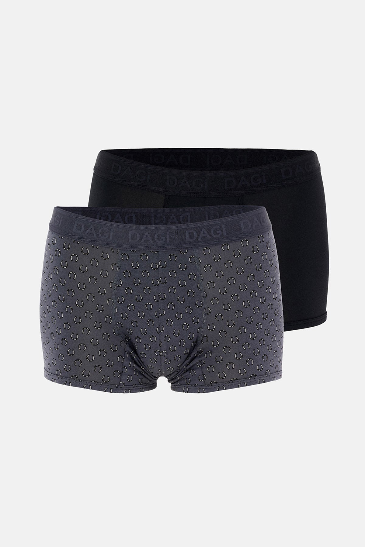 Gri-Siyah 2'li Desenli Micro Modal Boxer