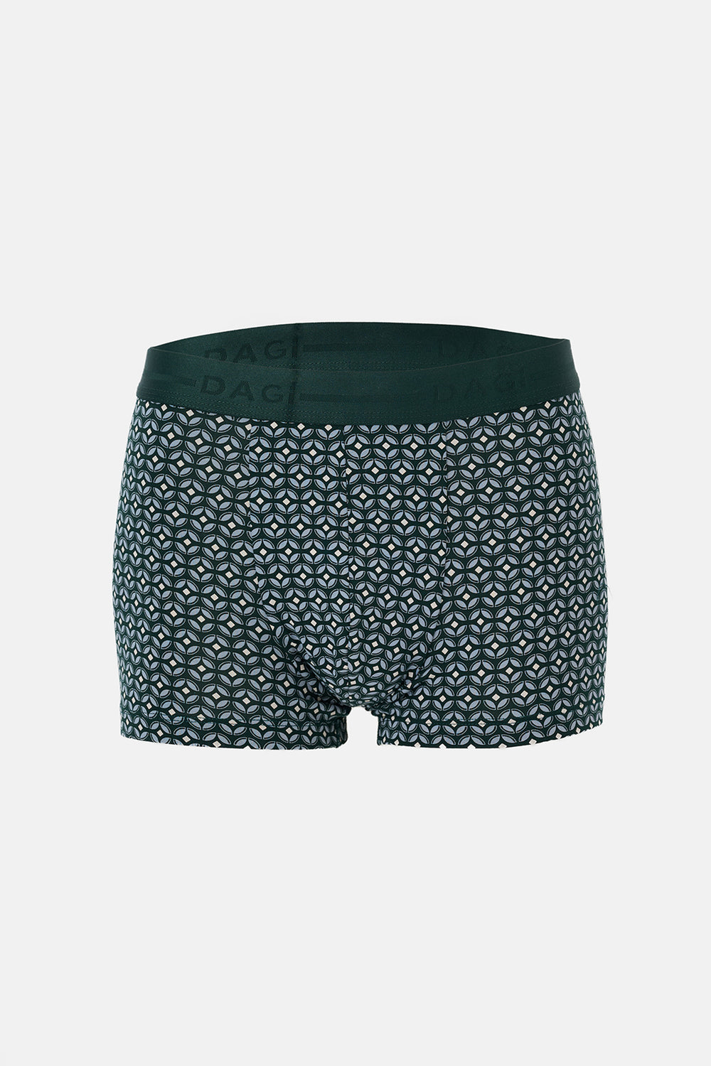 Açık Mavi-Koyu Yeşil 5210 3'lü Desenli Pamuk Boxer