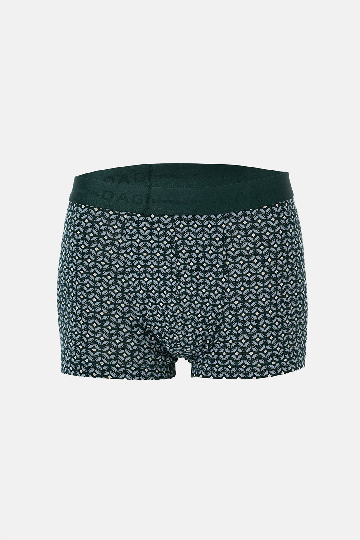 Açık Mavi-Koyu Yeşil 5210 3'lü Desenli Pamuk Boxer