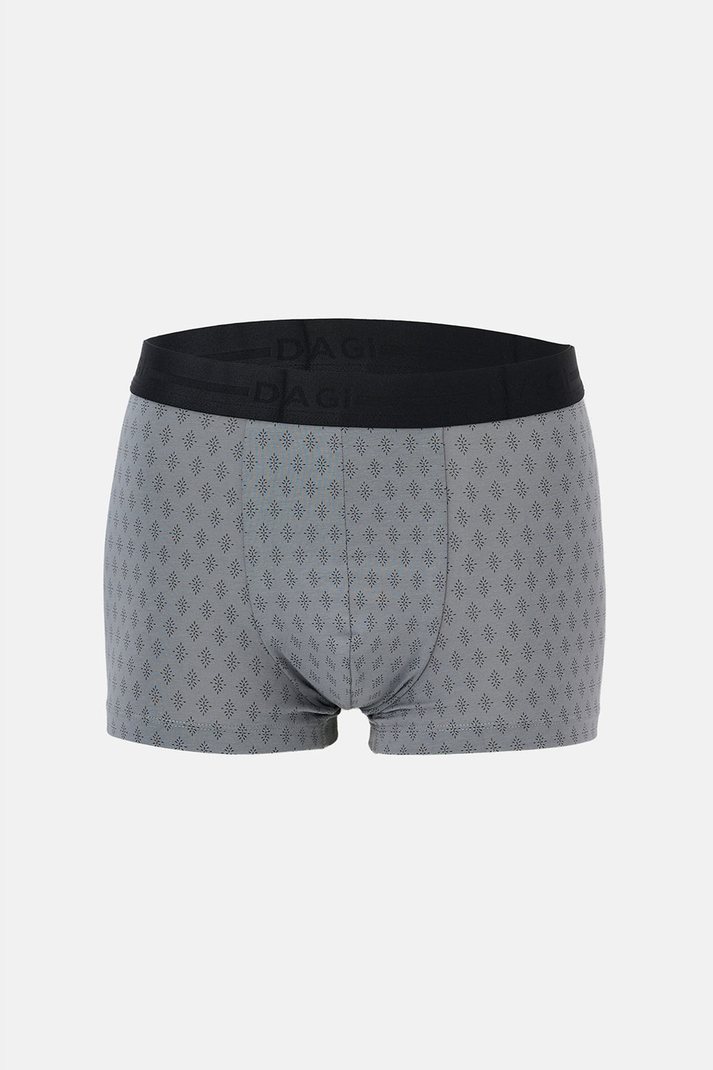 Gri-Siyah 3'lü Desenli Pamuk Boxer