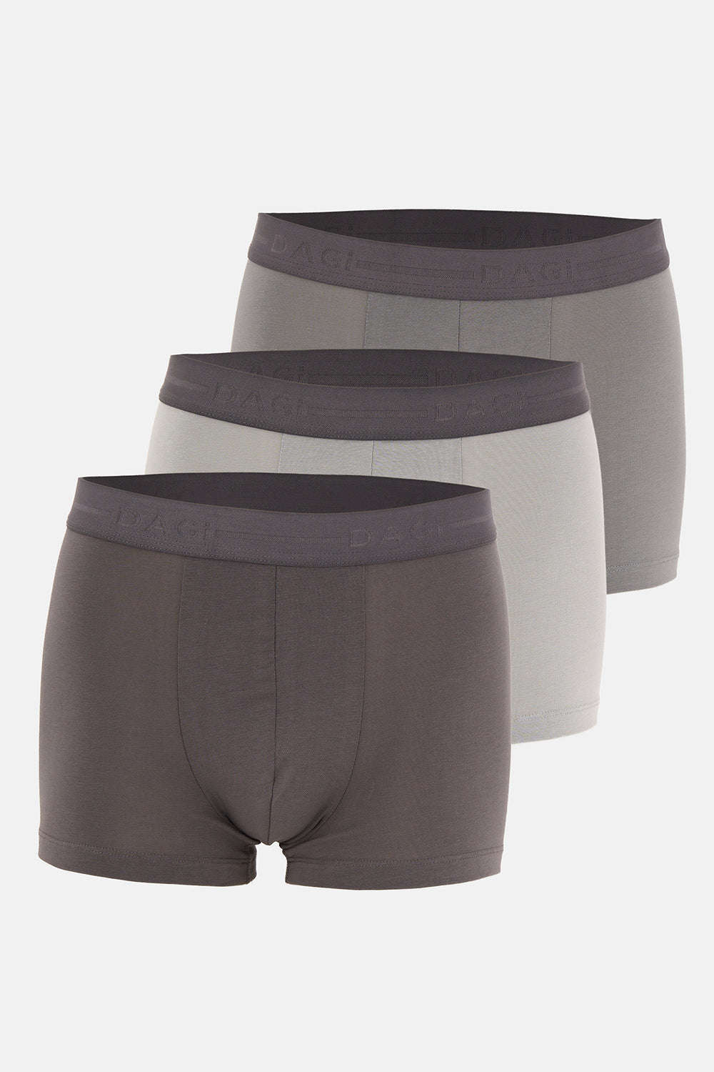 Gri 3'lü Düz Pamuk Boxer