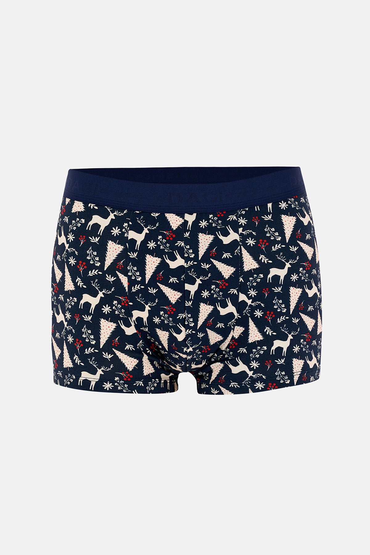 Lacivert 5210 2'li Desenli Pamuk Boxer