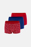 Kırmızı-Mavi 4210 3'lü Desenli Micro Modal Boxer
