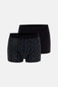 Siyah 2'li Desenli Pamuk Boxer