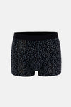 Siyah 2'li Desenli Pamuk Boxer