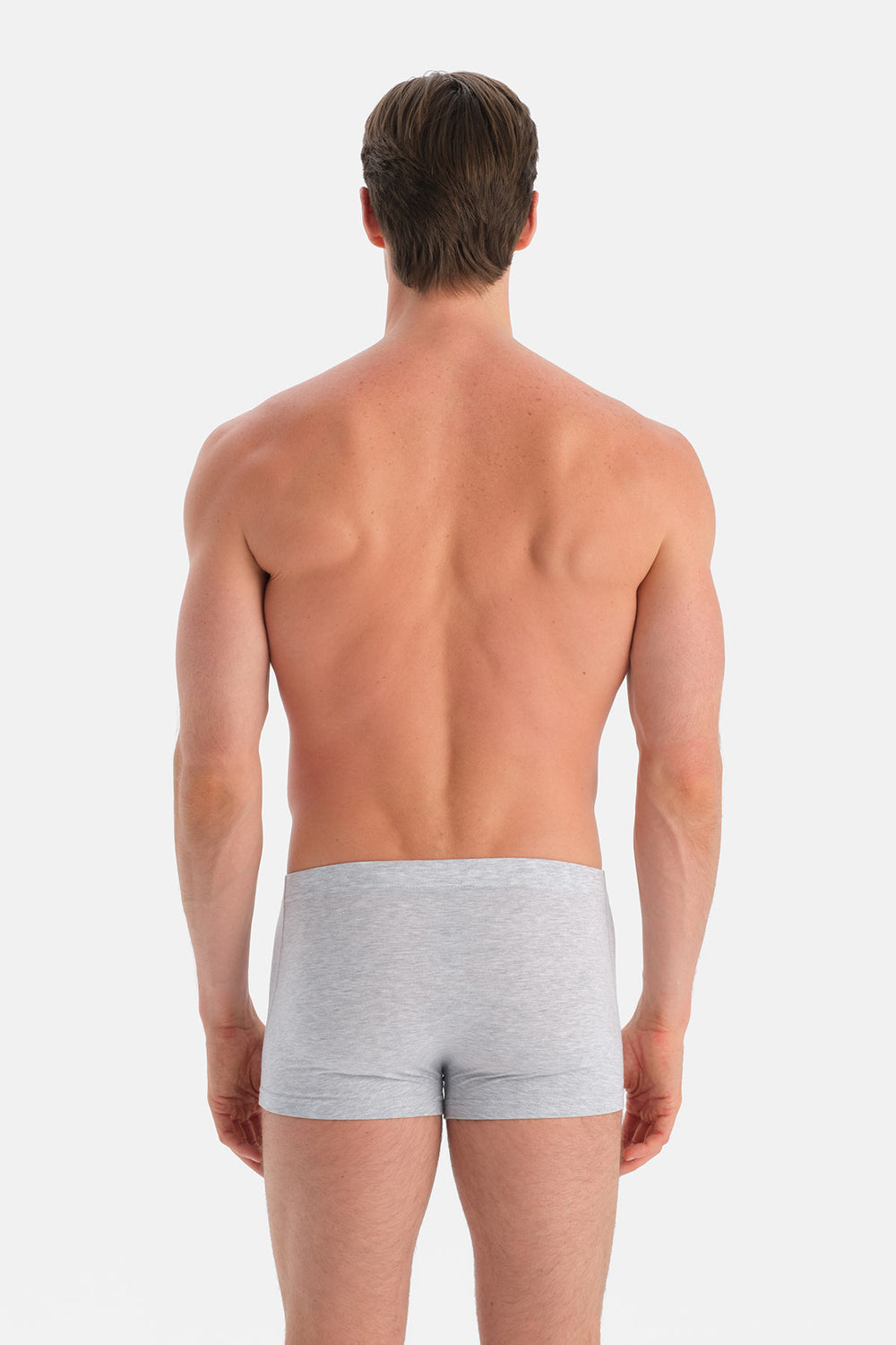 Beyaz-Gri Düz Micro Modal Boxer