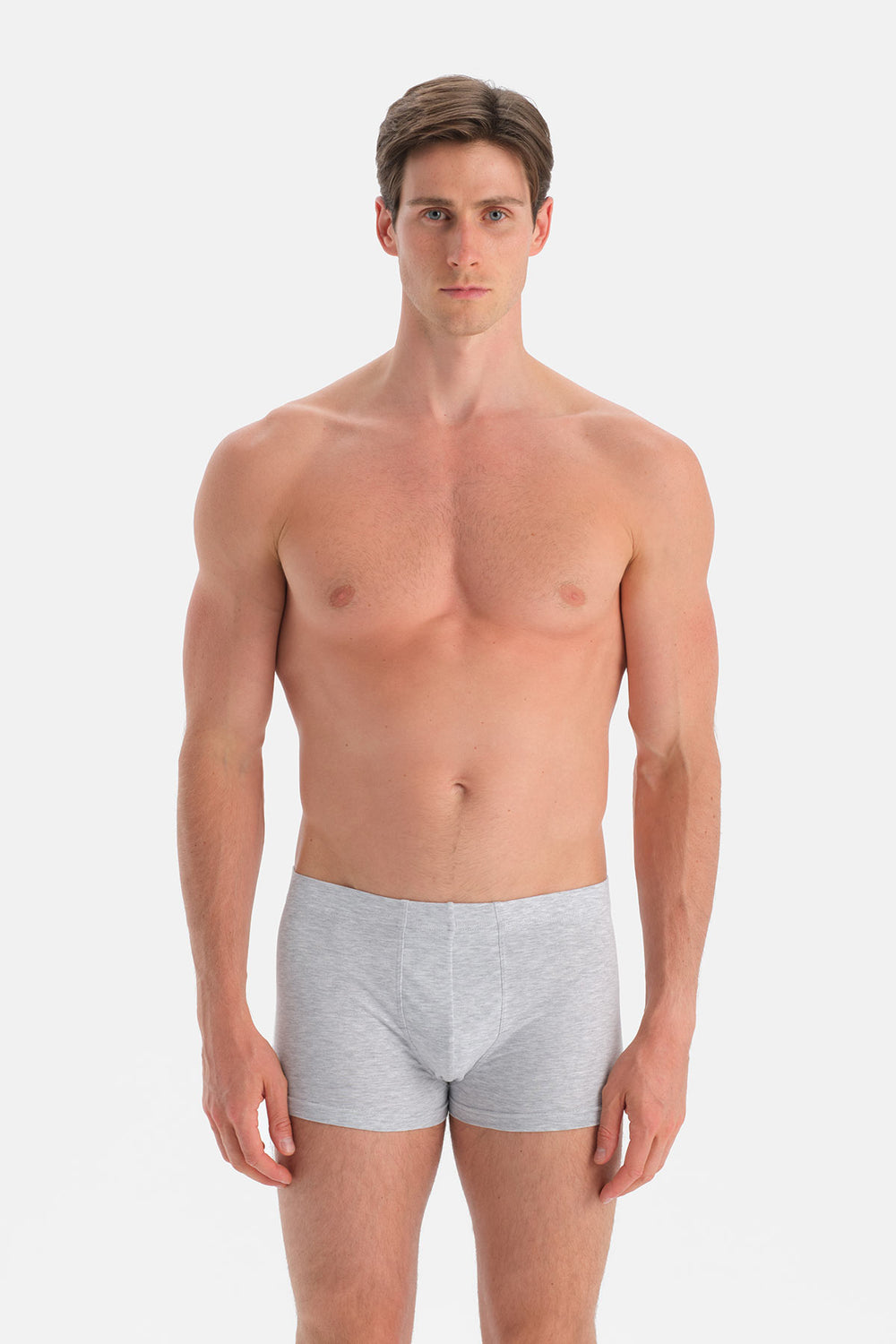 Beyaz-Gri Düz Micro Modal Boxer