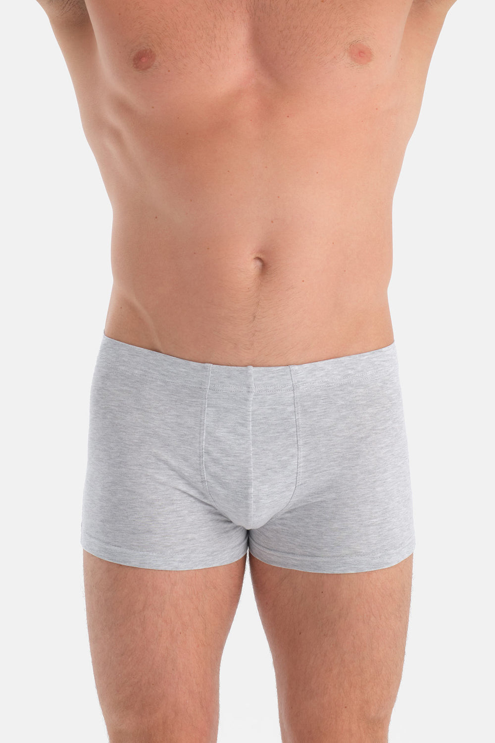 Beyaz-Gri Düz Micro Modal Boxer