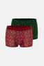 Kırmızı-Yeşil 4210 Desenli Micro Modal Boxer