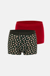 Kırmızı-Yeşil 5210 2'li Desenli Pamuk Boxer