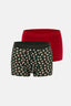 Kırmızı-Yeşil 5210 2'li Desenli Pamuk Boxer
