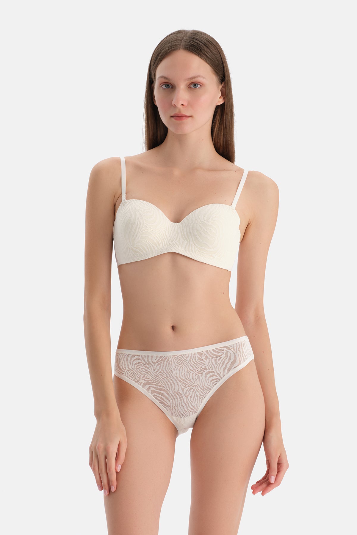 Ekru Basic Üçgen Formlu Soft Sütyen