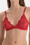 Kırmızı Dantel Detaylı Sütyen