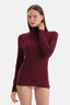 Bordo Lureks Modal Kaşmir Boğazlı Uzun Kollu Üst