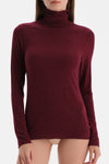Bordo Lureks Modal Kaşmir Boğazlı Uzun Kollu Üst