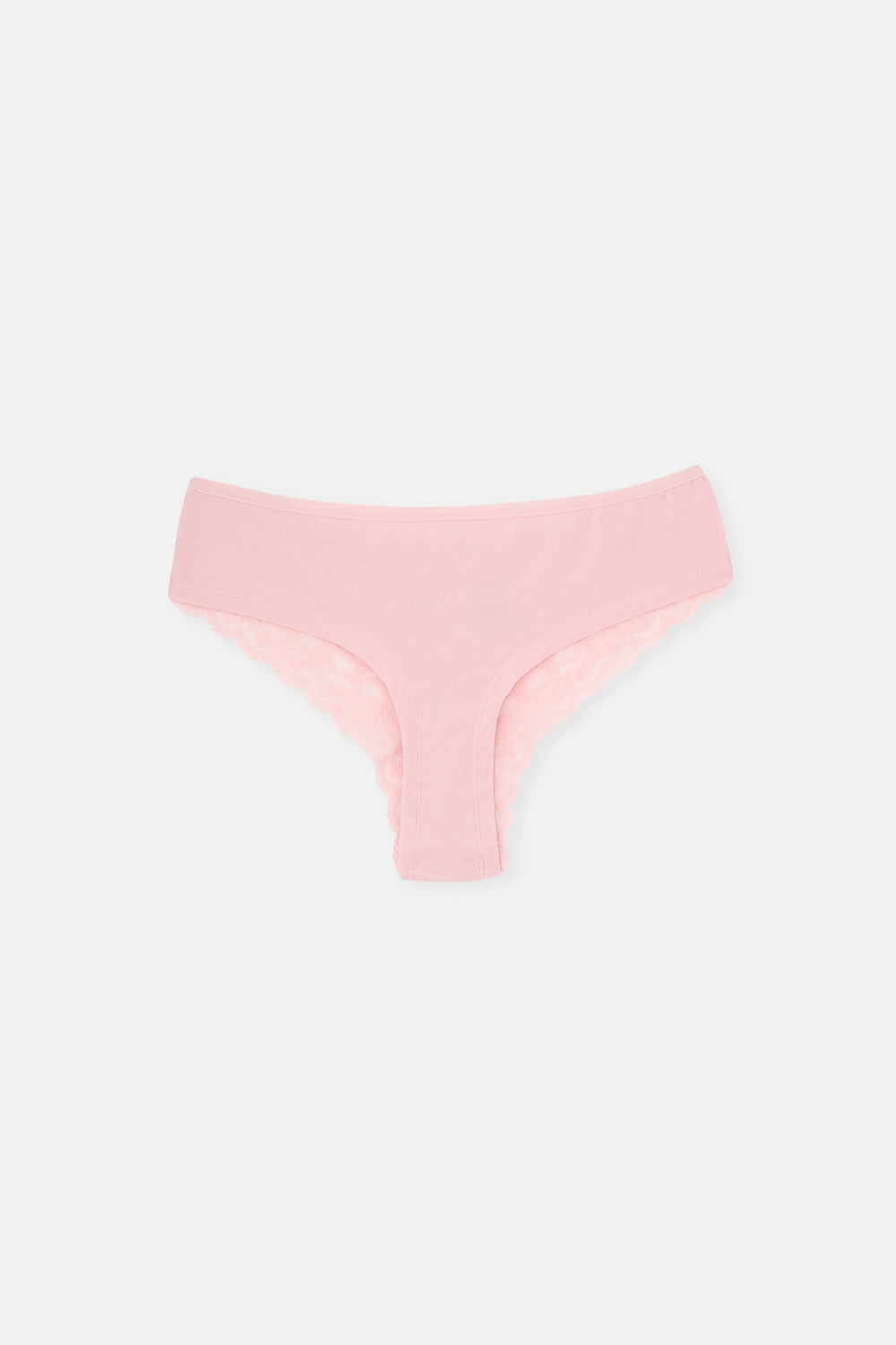 Mavi-Mint-Pudra Kadın 3'lü Arkası Dantel Detaylı Düz Brazilian Külot