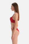 Kırmızı Dantel Detaylı Sütyen