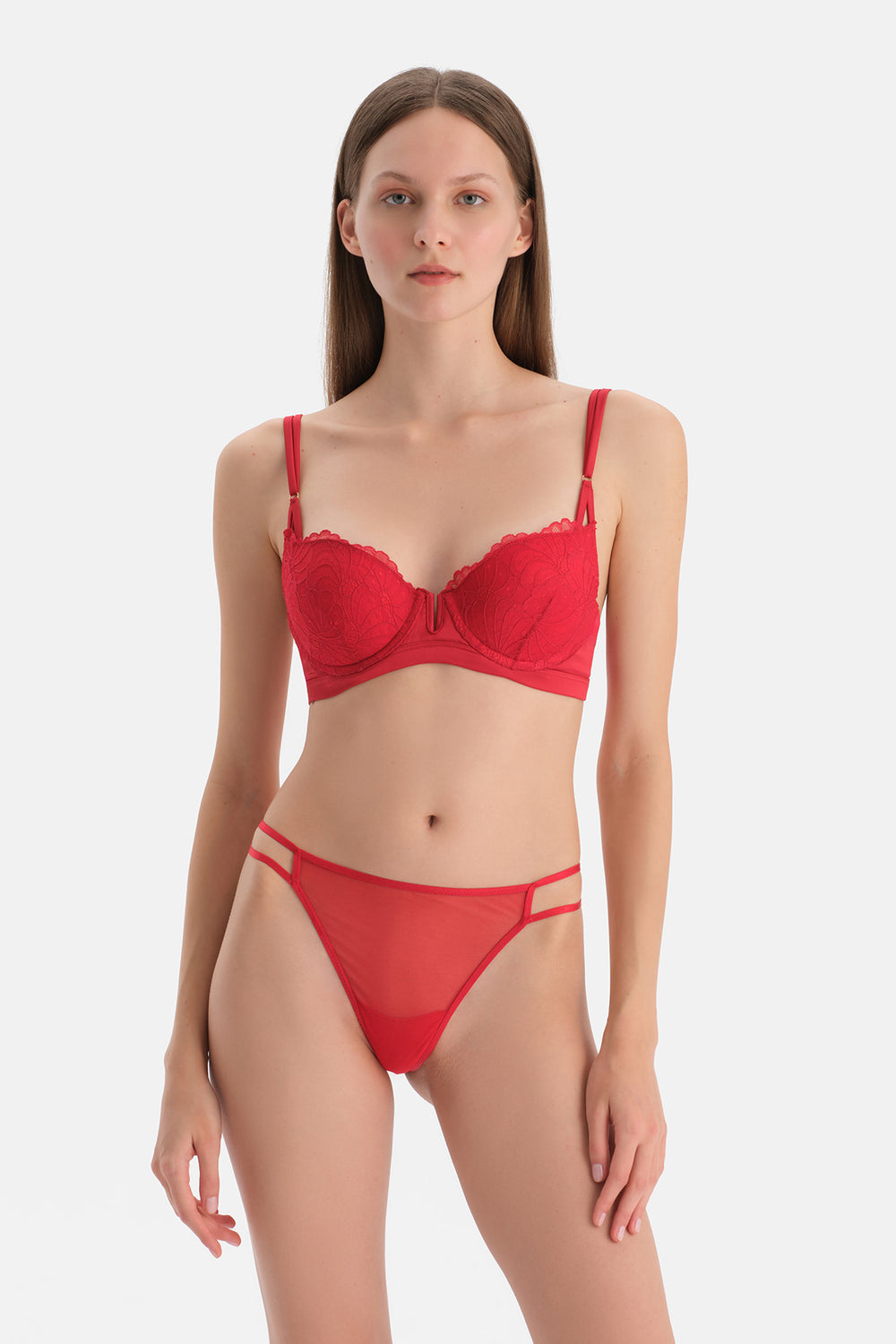 Kırmızı Tül Thong Külot