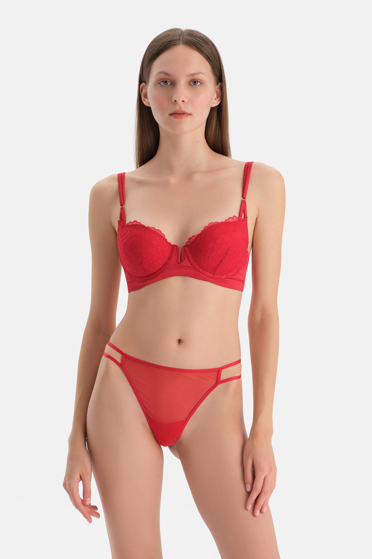 Kırmızı Tül Thong Külot