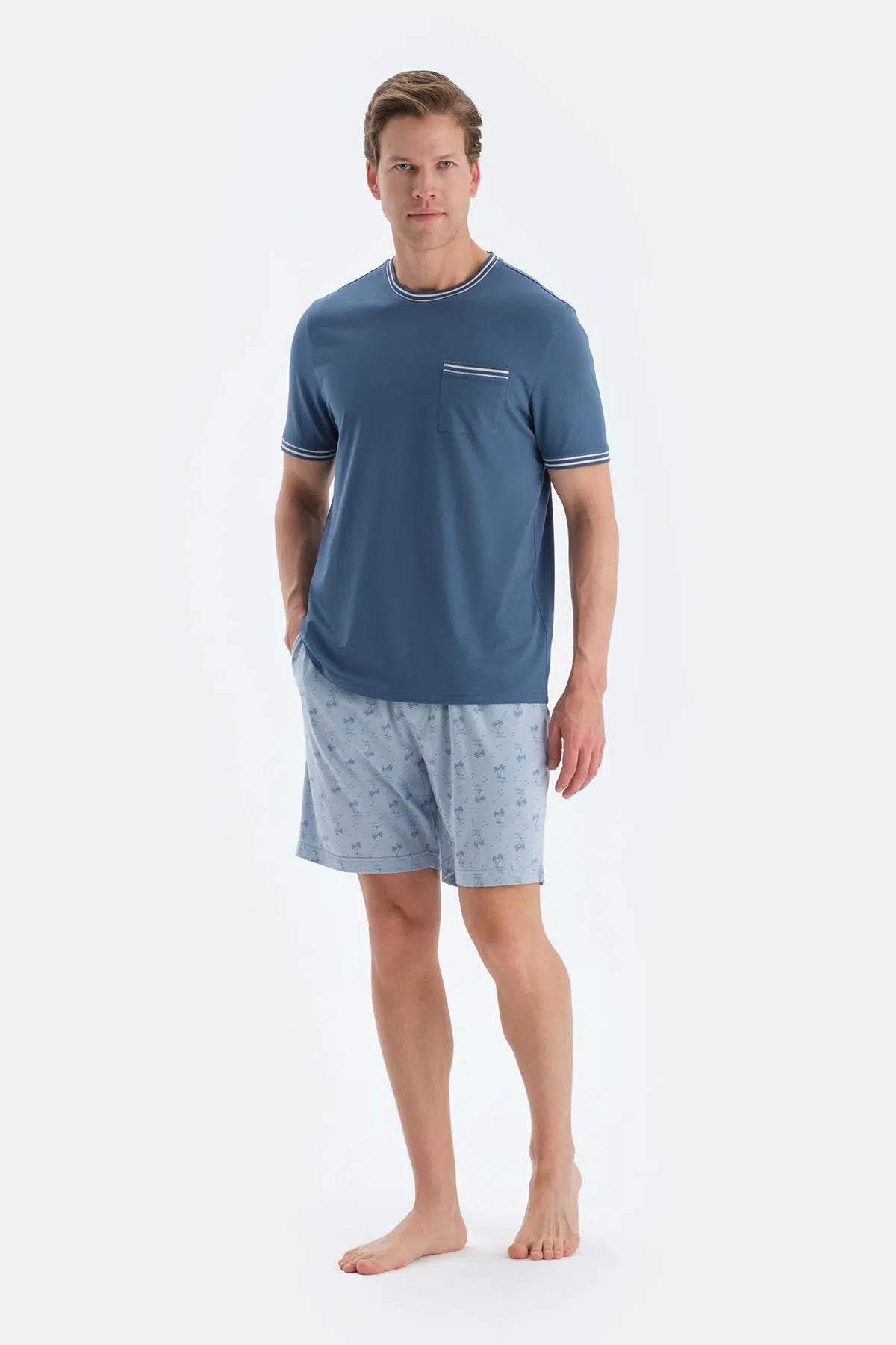 Açık Mavi Penye Modal Ikili Şort