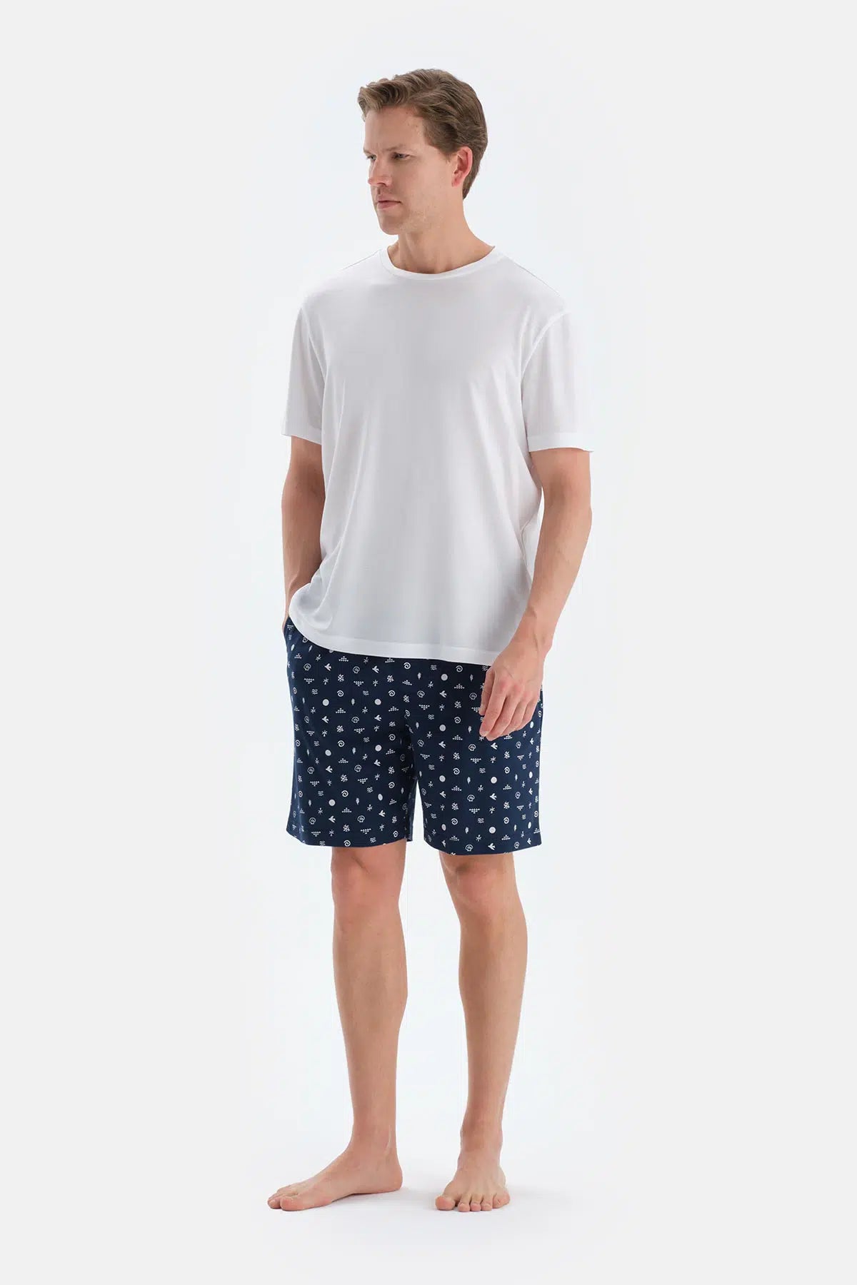 Lacivert Penye Modal Ikili Şort