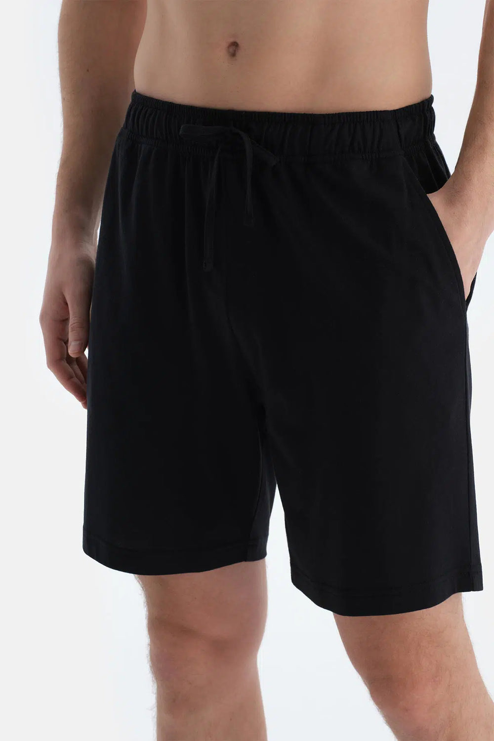 Bordo-Siyah Pamuk Modal Ikili Örme Şort