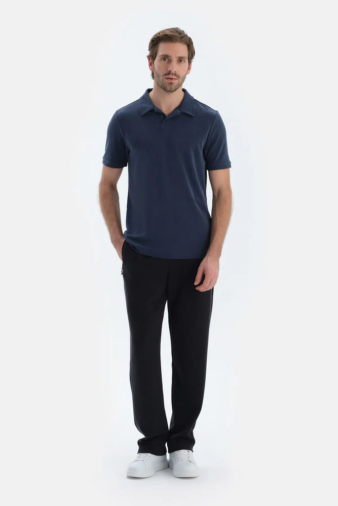 Siyah Düz Paça Cepli Modal Pantolon