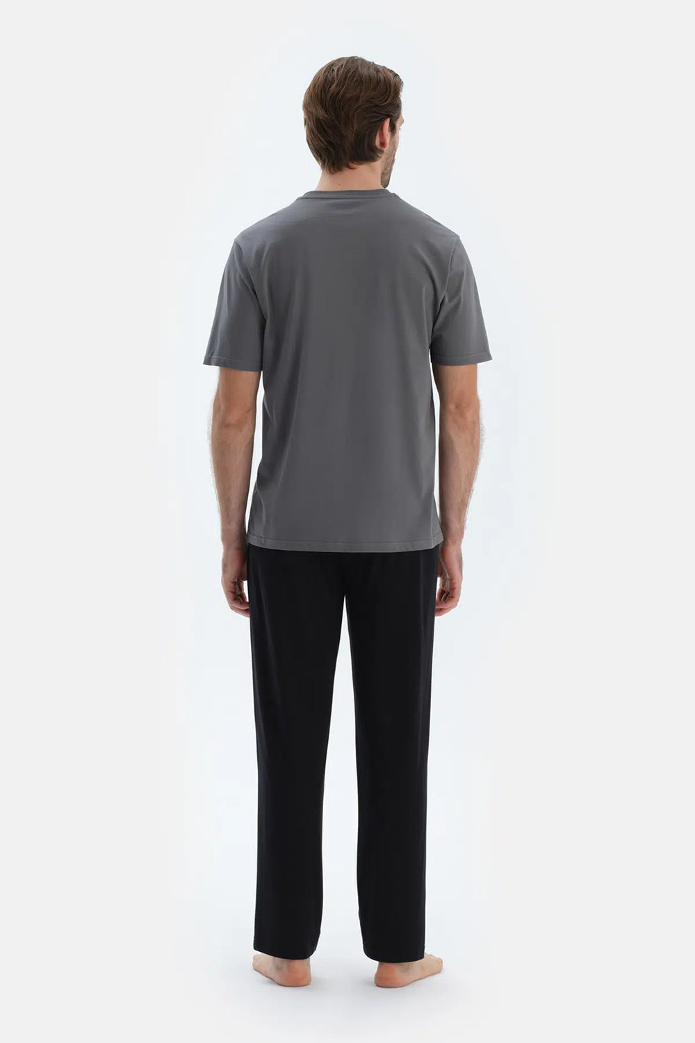 Siyah Düz Paça Penye Modal Pantolon