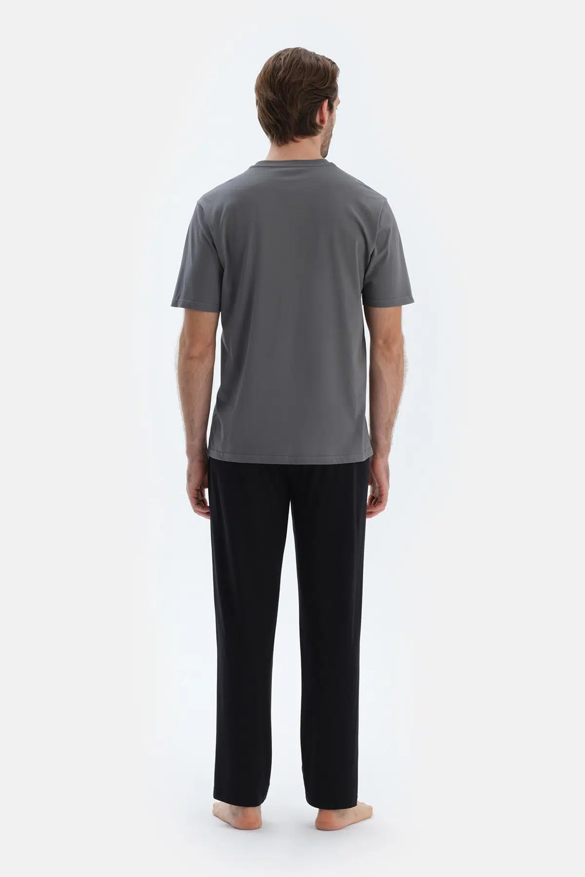 Siyah Düz Paça Penye Modal Pantolon