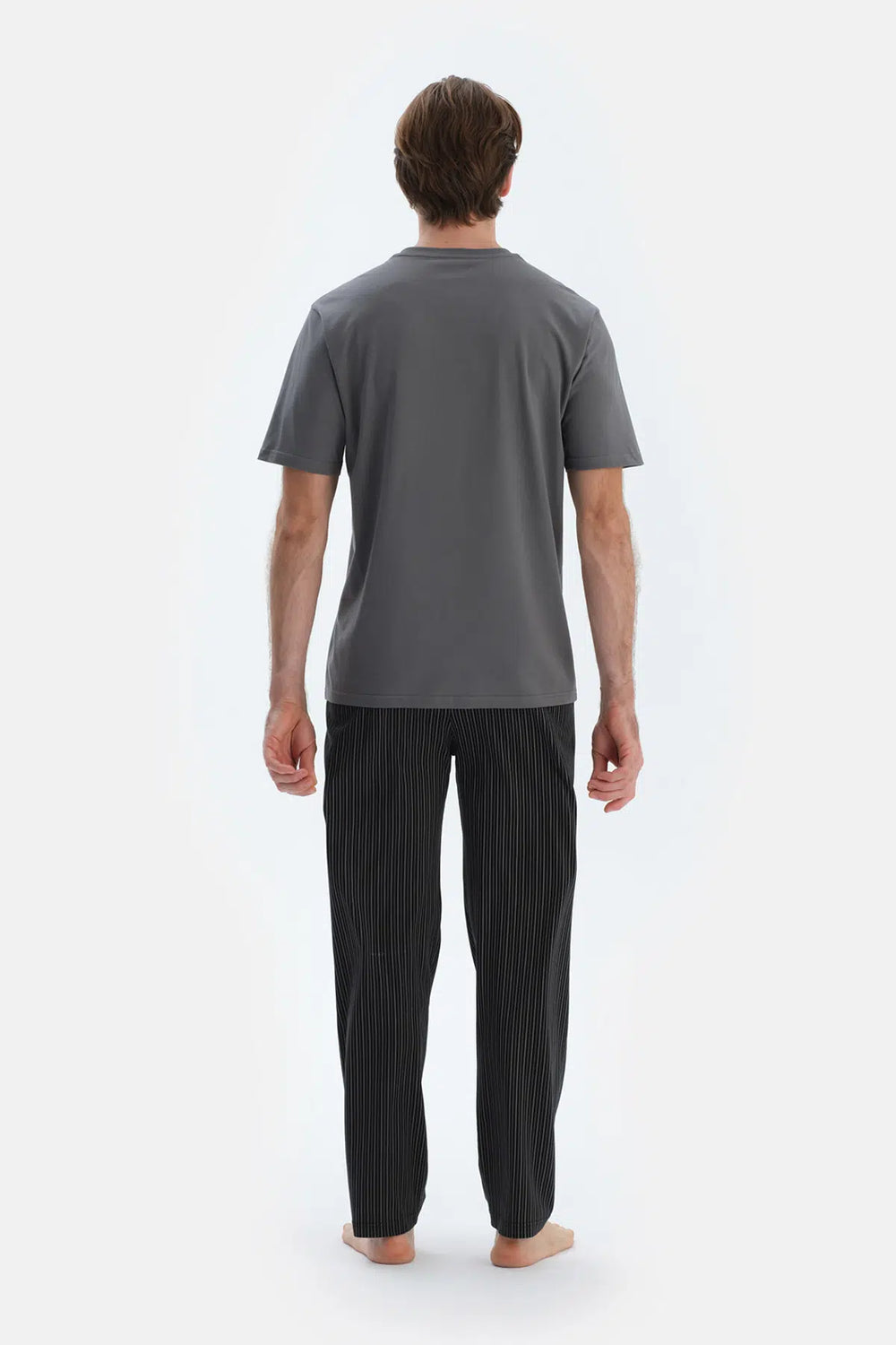 Siyah Çizgili Penye Modal Pantolon