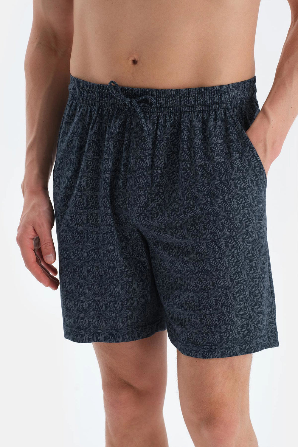 Indigo Penye Modal Ikili Şort