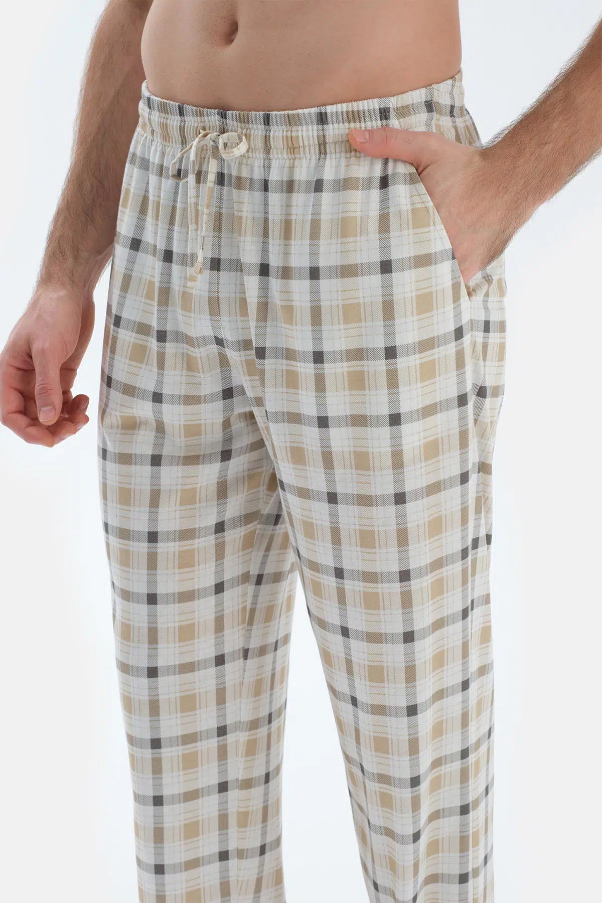 Gri V Yaka Kısa Kollu Tişört Pantolon Pijama Takımı