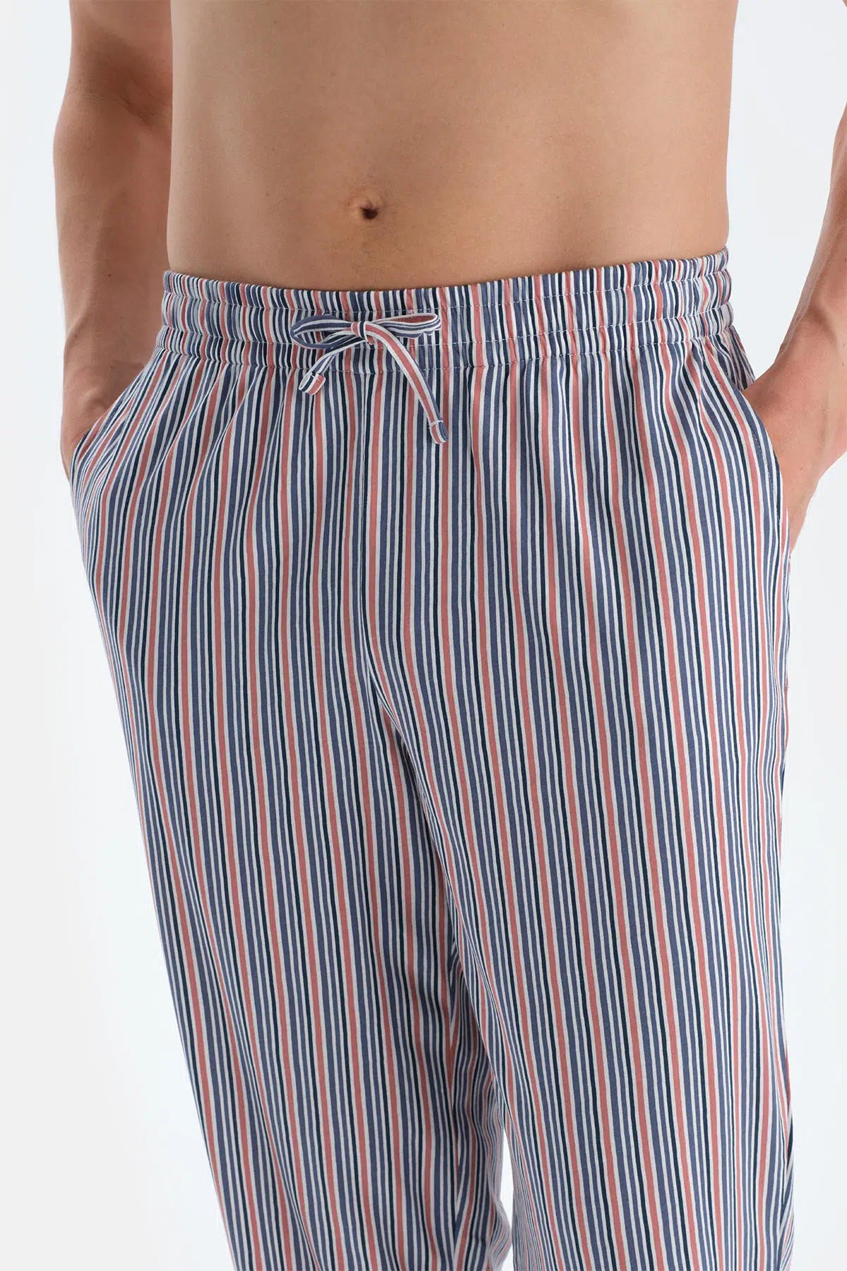 Açık Gri Pat Ve Fleto Cep Detaylı Tişört Pantolon Pijama Takımı