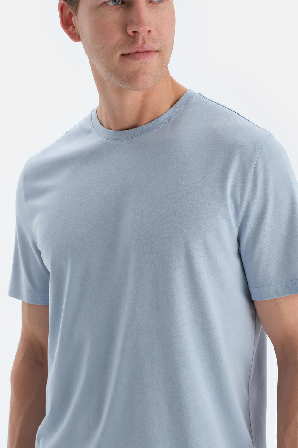 Açık Mavi Kısa Kollu Tişört Pantolon Pijama Takımı