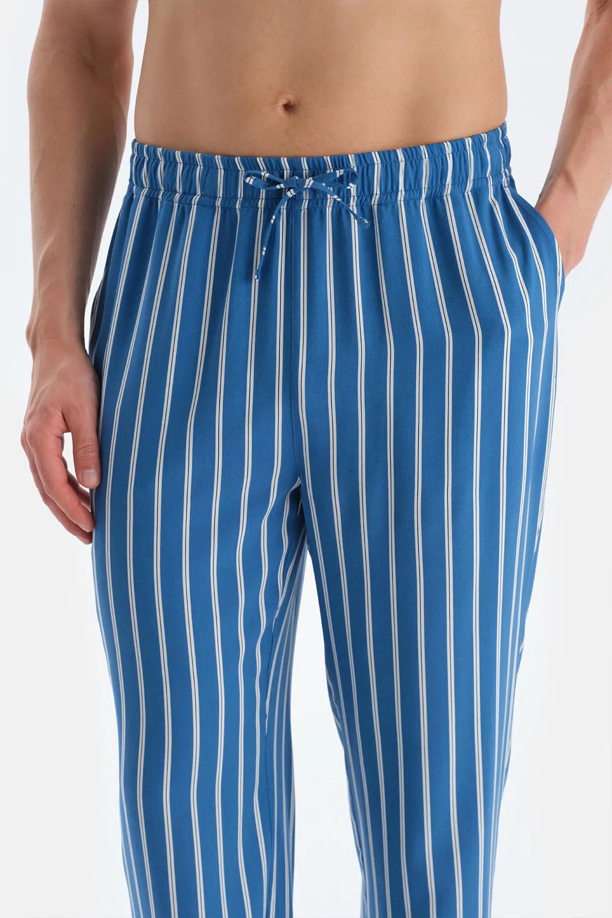 Açık Mavi Kısa Kollu Tişört Pantolon Pijama Takımı