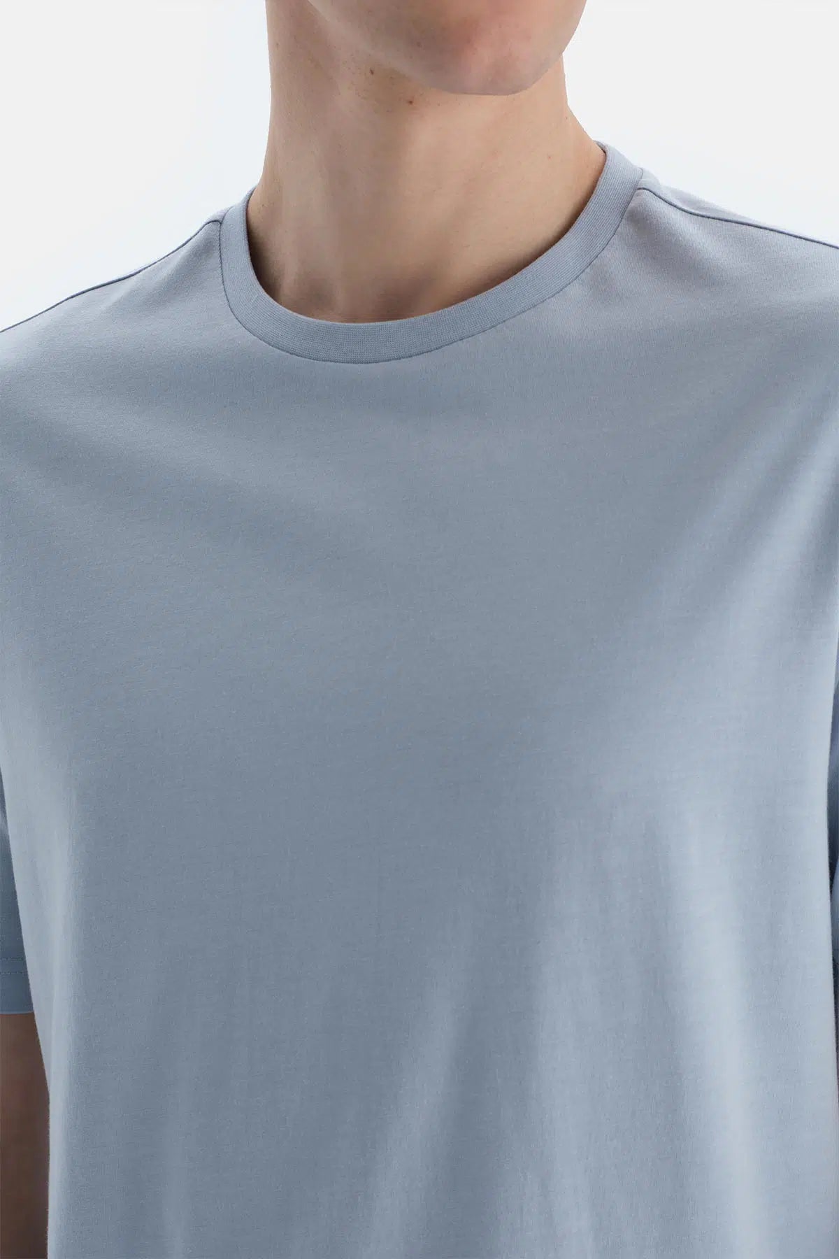 Açık Mavi Etek Ucu Baskılı Kısa Kollu Tişört Pantolon Pijama Takımı