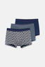 Lacivert 3'lü Desenli Pamuk Boxer