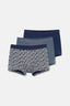 Lacivert 3'lü Desenli Pamuk Boxer