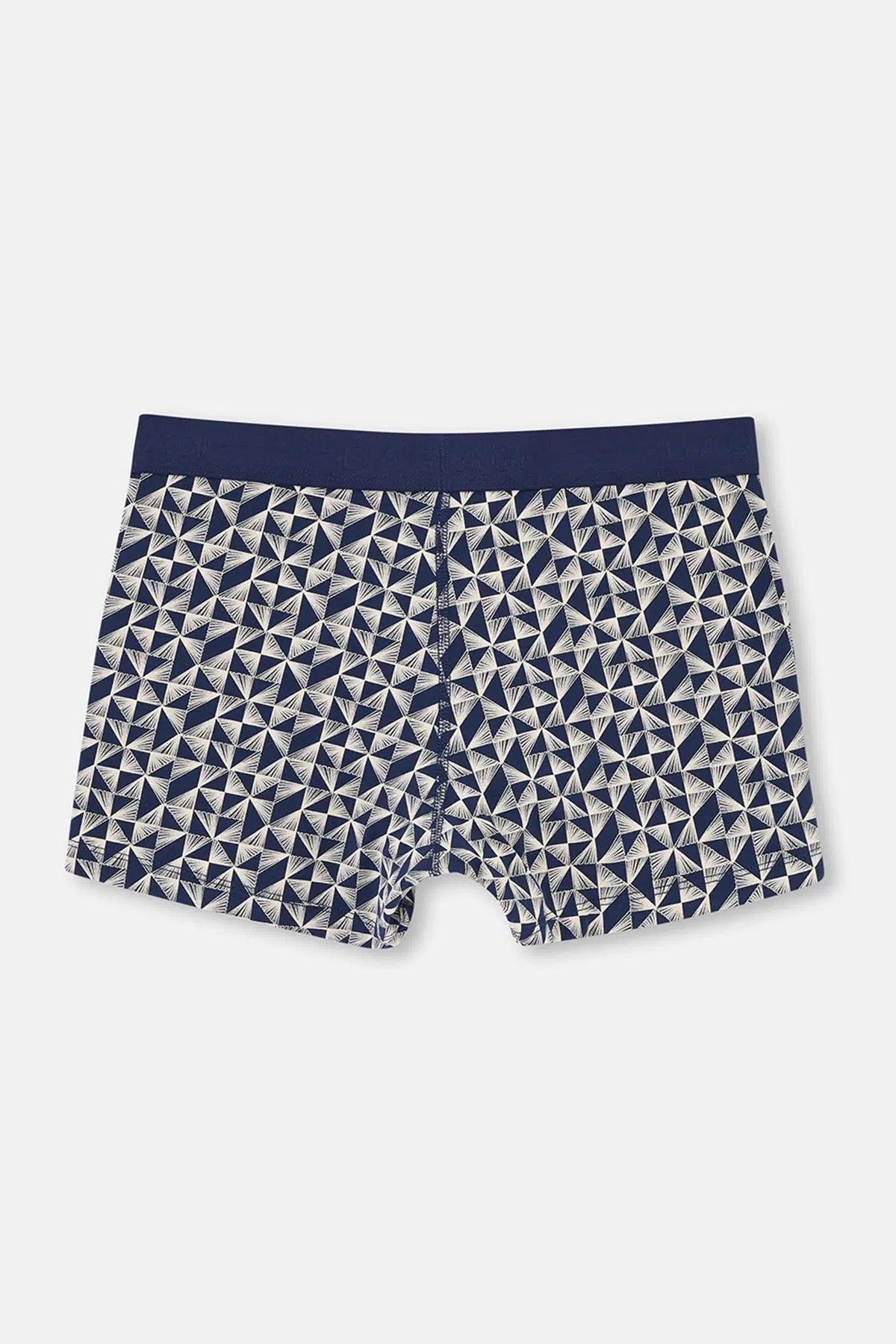 Lacivert 3'lü Desenli Pamuk Boxer