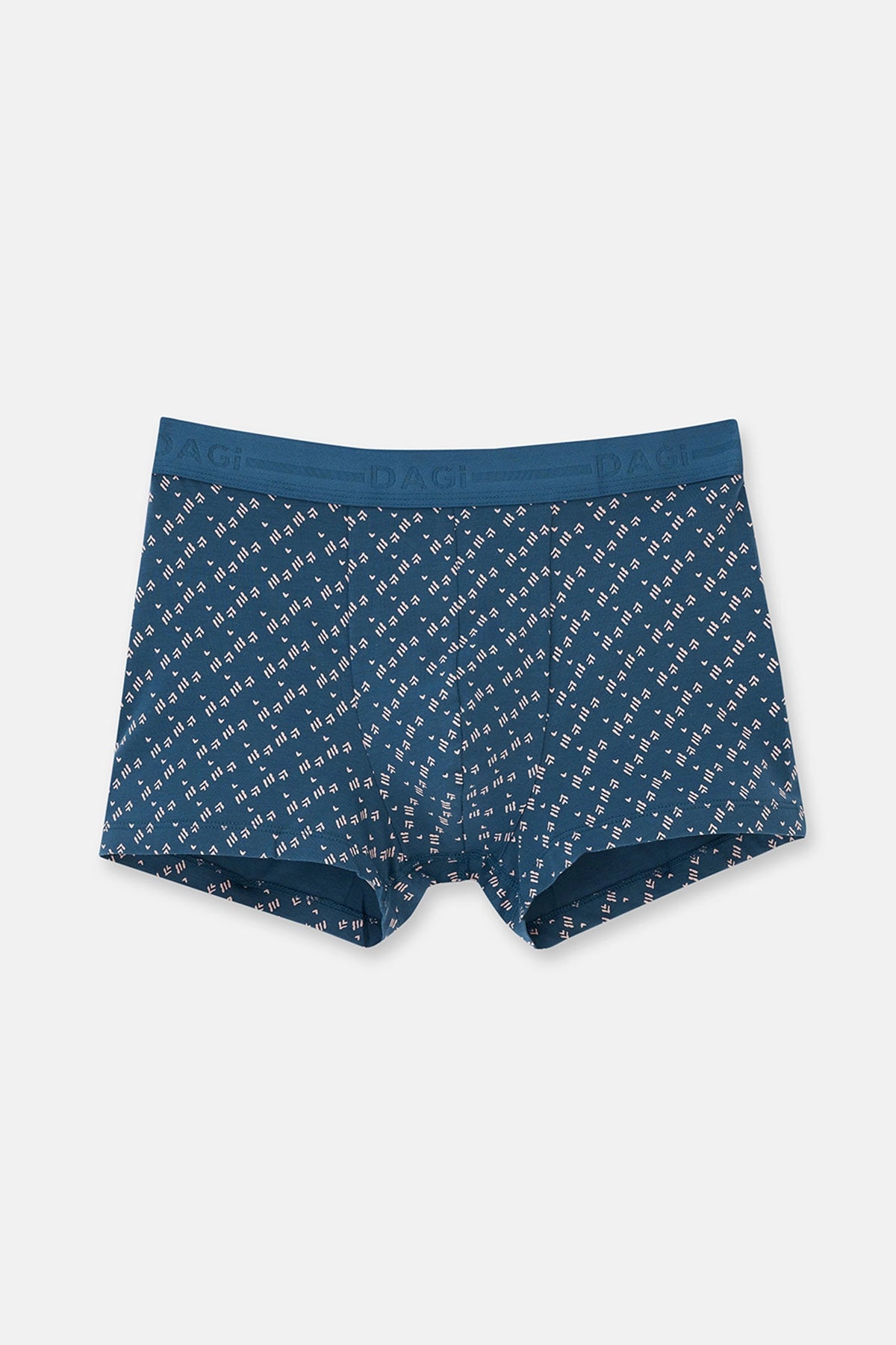 Koyu Mavi 2'li Desenli Pamuk Boxer