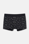 Siyah Desenli Pamuk Boxer