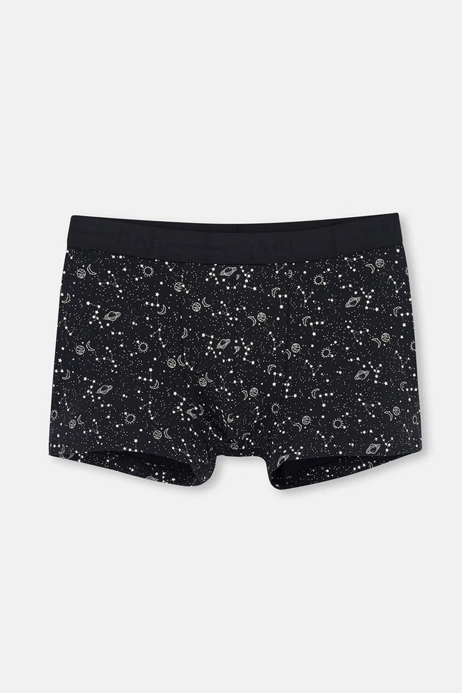 Siyah Desenli Pamuk Boxer