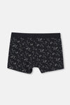 Siyah Desenli Pamuk Boxer