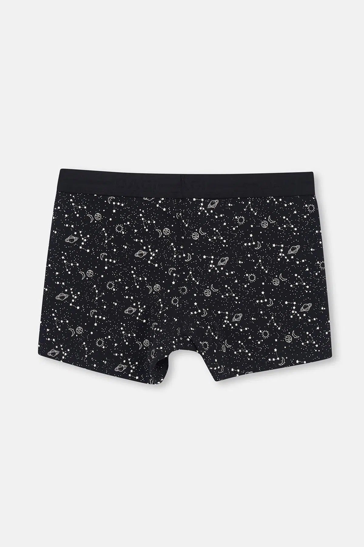 Siyah Desenli Pamuk Boxer